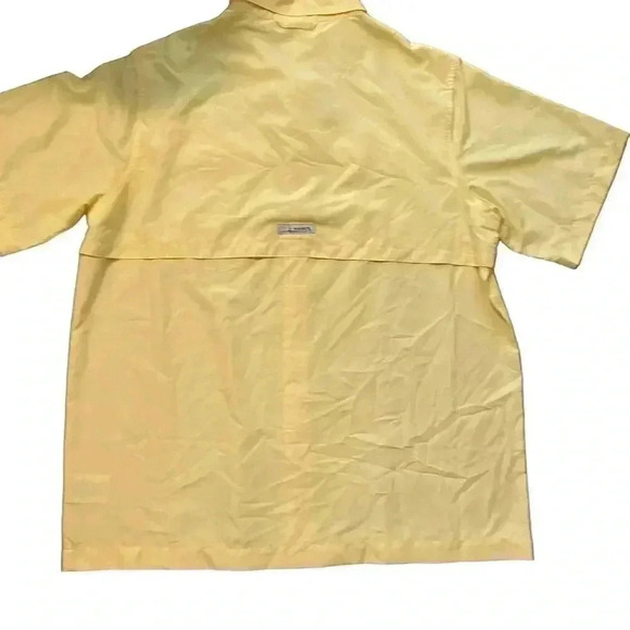 Habit Fishing Shirt Men Size Large Yellow UPF Button Short Sleeve Vented Outdoor - Picture 3 of 7